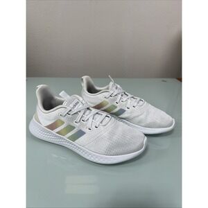 Adidas Women's 7.5 White Athletic‎ Sneakers Rainbow Puremotion Shoes